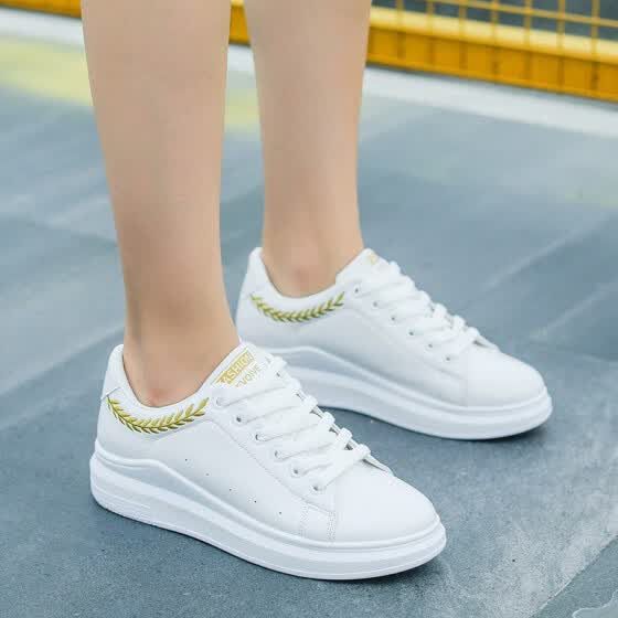 Shop Summer Junior High School Students Leather White Shoes Female 18 New Korean Version Of The Wild Board Shoes Girls Sports Shoes Autumn Online From Best Other Sports Apparel On Jd Com Global