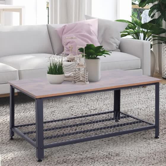 2 Tier Retro Industrial Style Rectangular Living Room Coffee 2 Tier Retro Industrial Style Rectangular Living Room Coffee Table