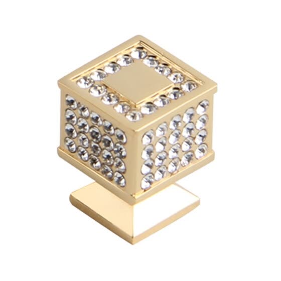Shop Crystal Cabinet Dresser Knob Square Gold Diamond Drawer Door