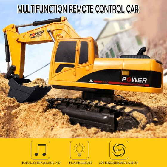  1/24 RC Экскаватор RC Автомобиль Трактор Детские игрушки с подсветкой 