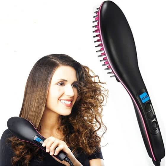 Shop Lcd Display Electric Fast Straight Hair Brush Hair