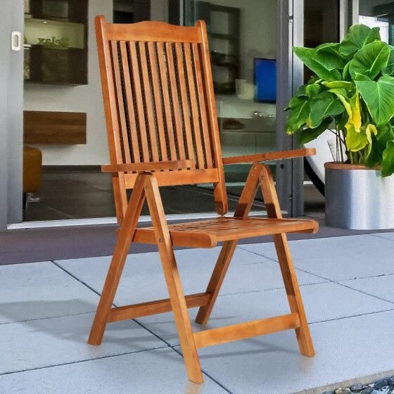 acacia folding chair