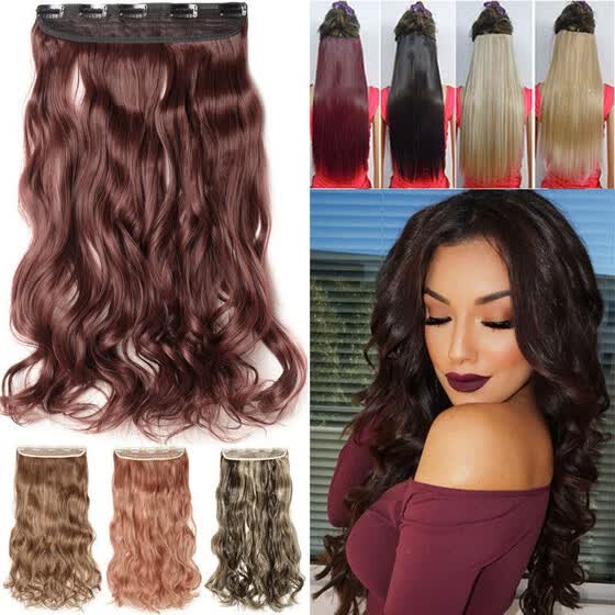 Shop Synthetic Fiber Clips In On Hair Extension 3 4 Full Head One