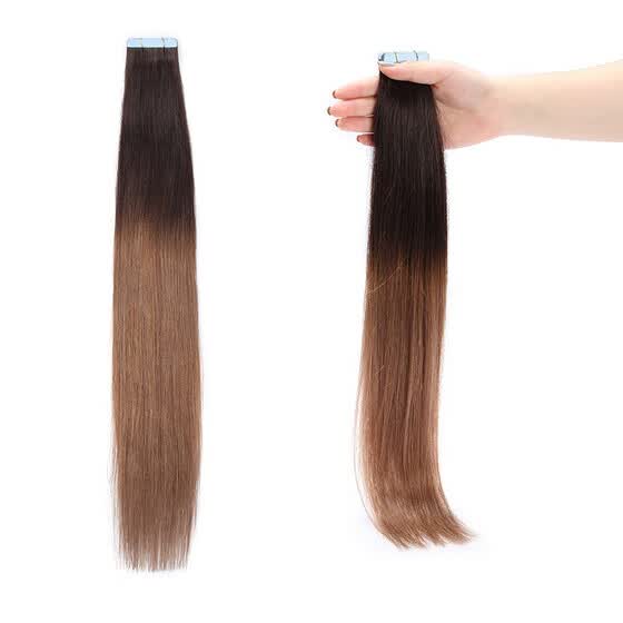 Shop Tape In Human Hair Extensions Highlight Balayage Long