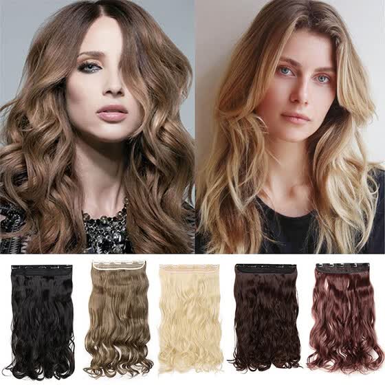 Shop Synthetic Fiber Clips In On Hair Extension 3 4 Full Head One
