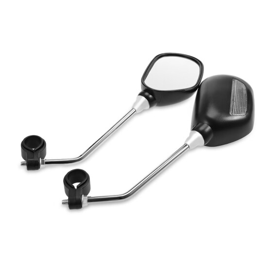 2PCS Mobility Scooter Handlebar Mirrors With Safety Reflector Useful Durable