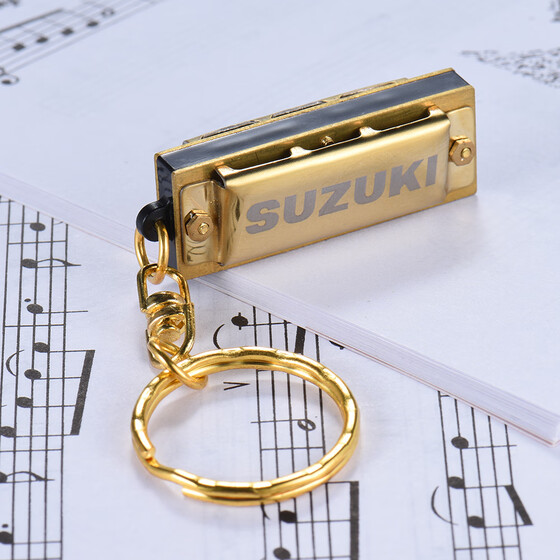  Suzuki Mini, 5 отверстий, 10-тональная гармоника, брелок для ключей C Golden.  