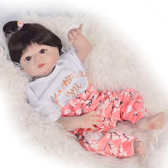 Shop Collectible 23 Inch Lifelike Reborn Dolls Full Silicone Body Curly Hair New Born Babies Girl Toy Kids Holiday Gift Bedtime Play Online From Best Figurines Accessories On Jd Com Global Site
