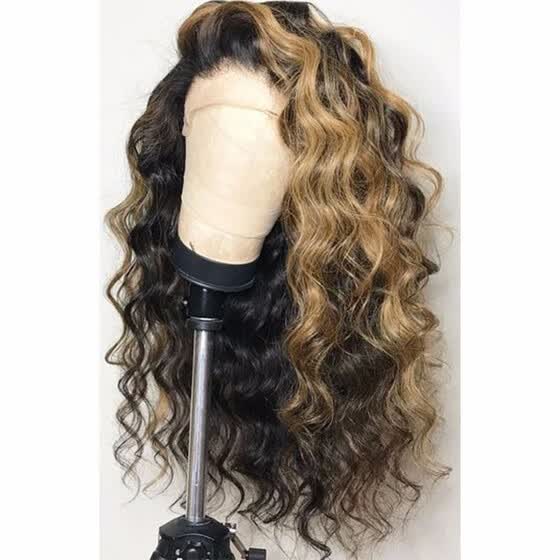 Shop 1b 27 Ombre Color Wavy Human Virgin Hair Lace Front Wig