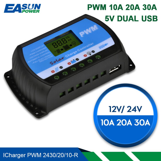 MPPT Solar Charge Controller 40A 30A 20A Battery Regulator 12V/24V Power Charger