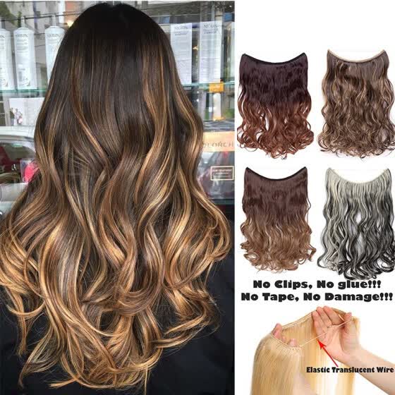 Shop 20 22 Inches Invisible Wire No Clips In Hair Extensions