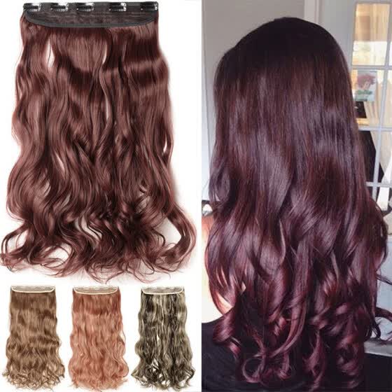 Shop Synthetic Fiber Clips In On Hair Extension 3 4 Full Head One