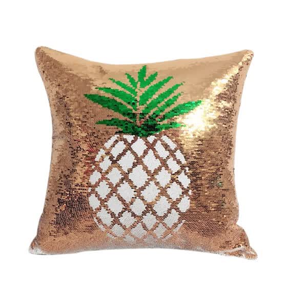 Shop Magic Reversible Sequins Glitter Pillowcase Pineapple Pattern