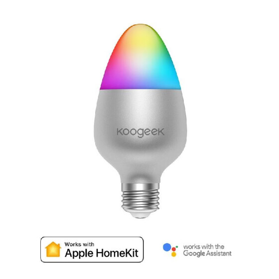 Koogeek Wi-Fi Enabled E27 8W Color Changing Dimmable Smart LED Light Bulb Works with Apple HomeKit No hub required
