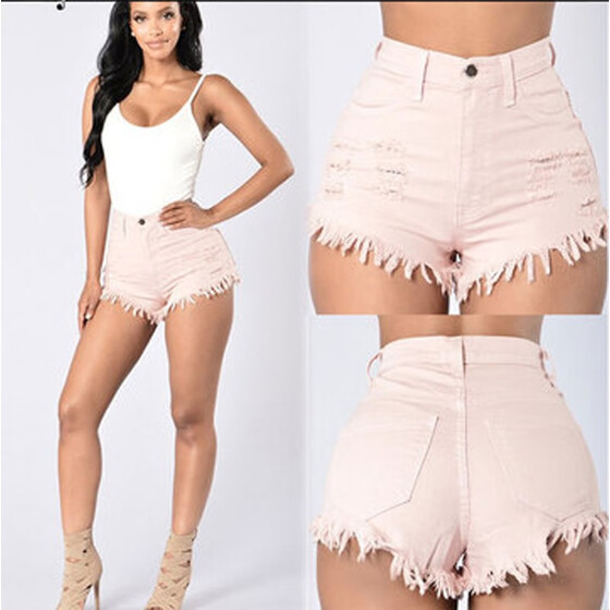 Women/'s High Waist Stretch Summer Shorts Denim Jean Short Pants Bodycon Trousers