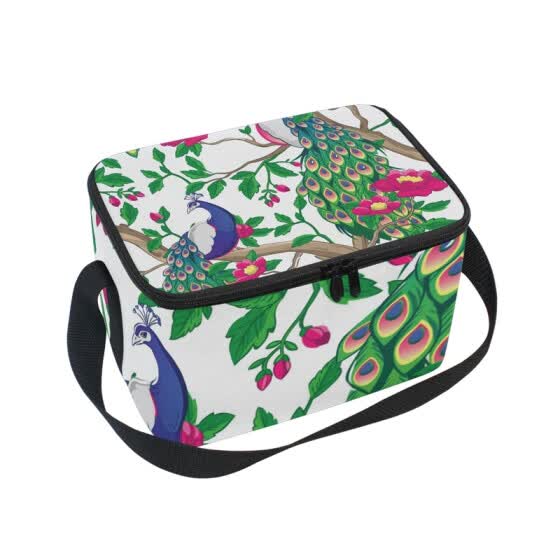 peacocks lunch bag