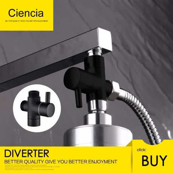 Shop Free Shipping Ciencia Brass Black 3 Way Diverter Valve For