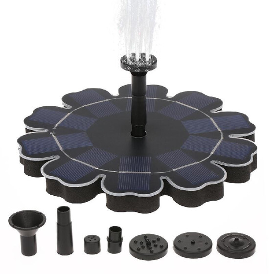 Solar Powered Fountain Water Pump Floating Garden Bird Bath Kits Battery Backup