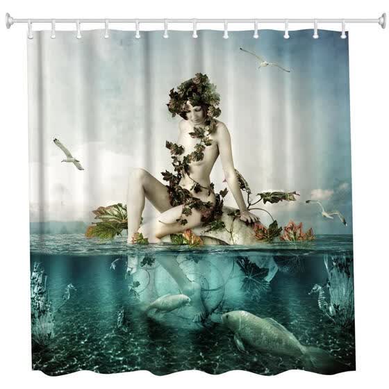 Shop Paddle Girl Polyester Shower Curtain Bathroom Curtain High