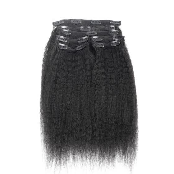 Shop Yvonne Brazilian Kinky Straight Clip In Human Hair Extensions