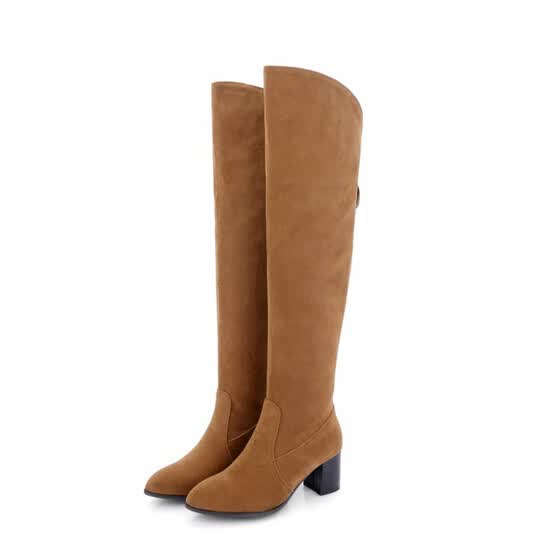 medium heel knee high boots