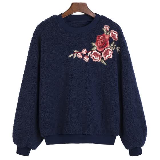 sweatshirts with flowers embroidered