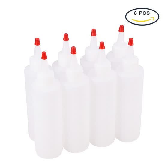 PH PandaHall 6oz 8 Pack Plastic Squeeze Bottles With Red Tip Caps Soft