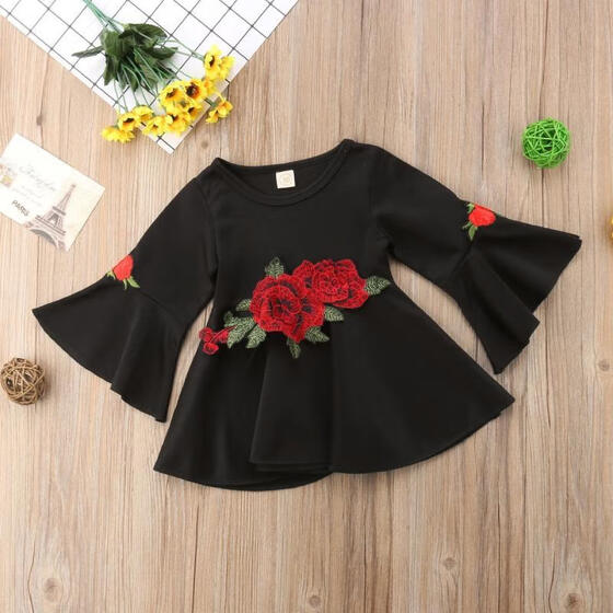 Toddler Kids Baby Girls Outfits Clothes T-shirt Tops Dress+Floral Pants 2PCS Set