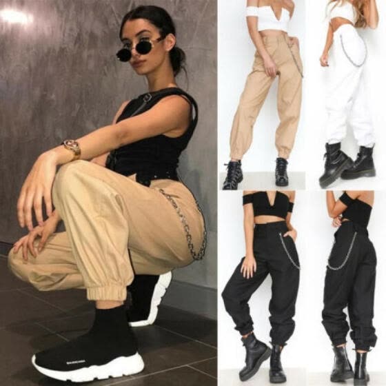 womens cargo pants with lots of pockets