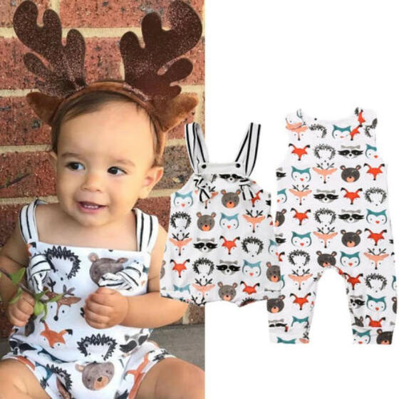 Infant Baby Boys Girls Sleeveless Alpaca Romper Jumpsuit Playsuit Outfit Clothes