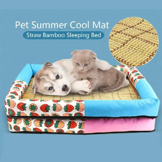 Shop Pet Summer Cool Mat Straw Bamboo Sleeping Bed Comfortable