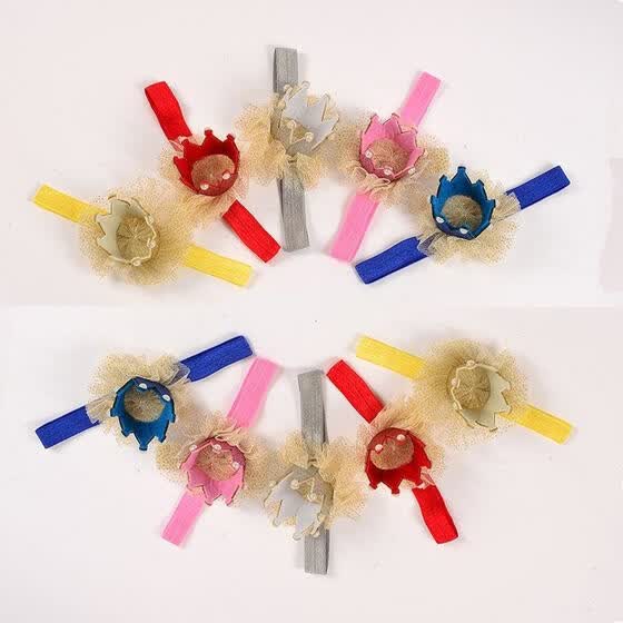 Shop Baby Girls Kids Tiara Hairband Elastic Band Headband Flower
