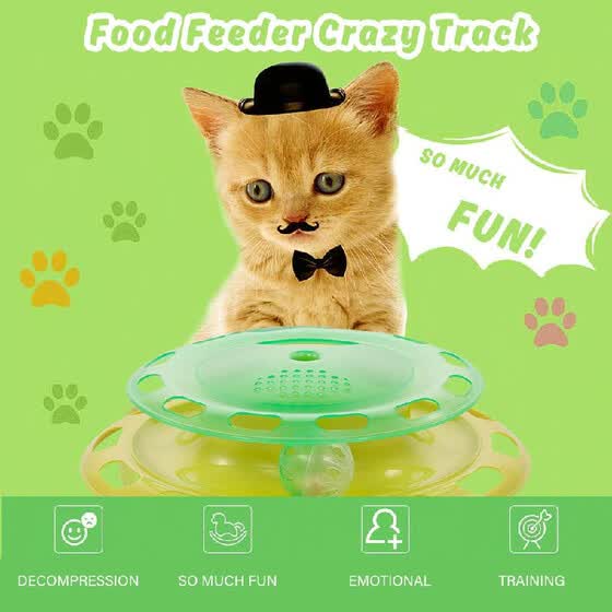 Shop Cat Track Toy With Food Feeder Crazy Track Bell Ball Toy