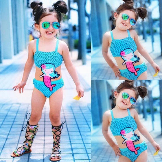 Cute Toddler Kid Baby Girl Mermaid Swimwear Swimsuit Bikini Bathing Suit Clothes