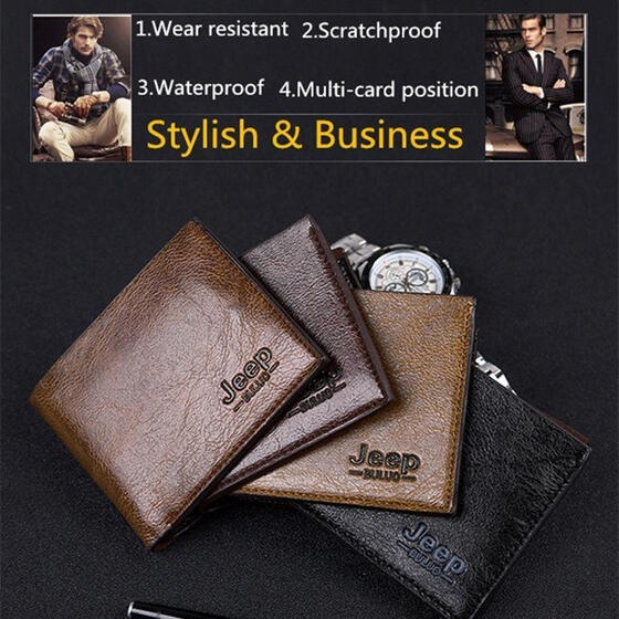 Men/'s Leather Bifold Wallet Vintage Credit ID Card Holder Coin Purse Billfold