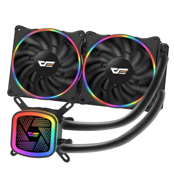 darkFlash DT240 240mm Water Liquid Cooling AIO Cooler Radiator with 120mm LED Rainbow Lighting Case Fan CPU Cooler (DT240 (Rainbow))