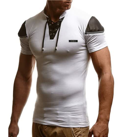 Mens Slim Fit O Neck Short Sleeve Muscle Tee Shirts Casual T-shirt Tops Blouse T