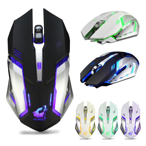  Профессиональная игровая мышь аккумуляторная X7 Беспроводная бесшумная светодиодная подсветка USB Оптическая эргономичная 