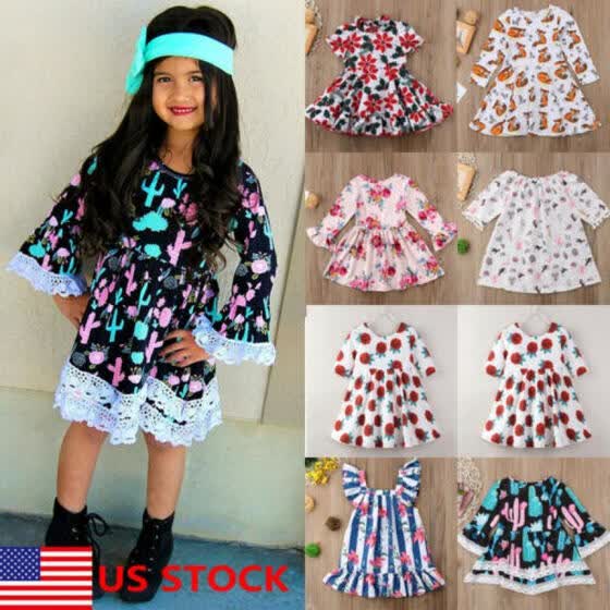Shop Us Baby Girls Dress Toddler Party Tutu Wedding Summer Cute