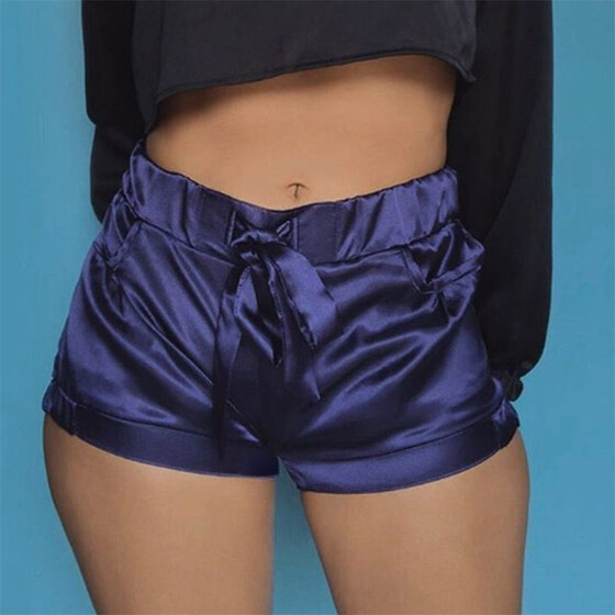 US Women/'s Satin Elastic Sports Shorts Summer Outdoor Running Gym Yoga Hot Pants