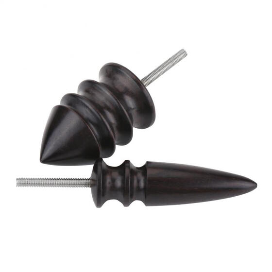 Black Wood Tool Round Wood Edge Slicker 2 Size Burnisher for Leather Craft Edge