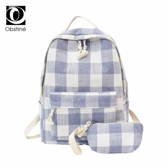 plaid backpack