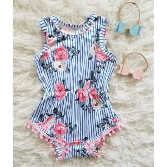 US Newborn Baby Girl Sleeveless Romper Bodysuit Jumpsuit Summer Outfits Clothes