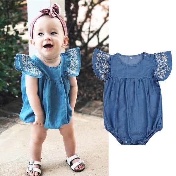 infant denim romper