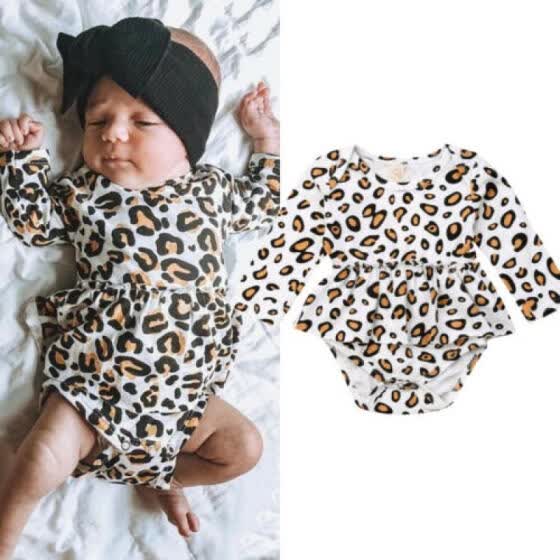 baby girl leopard romper