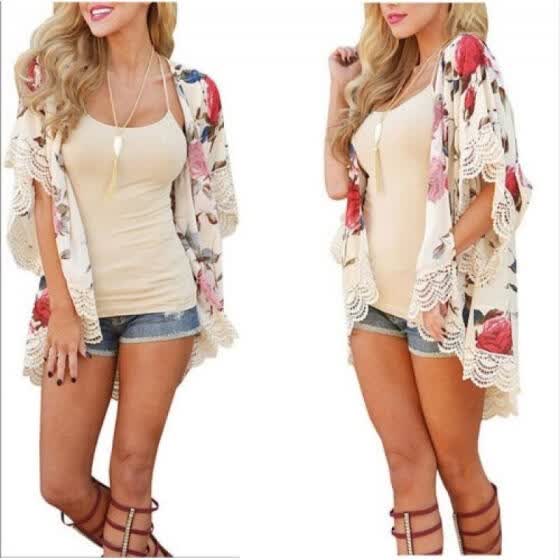 floral shawl cardigan