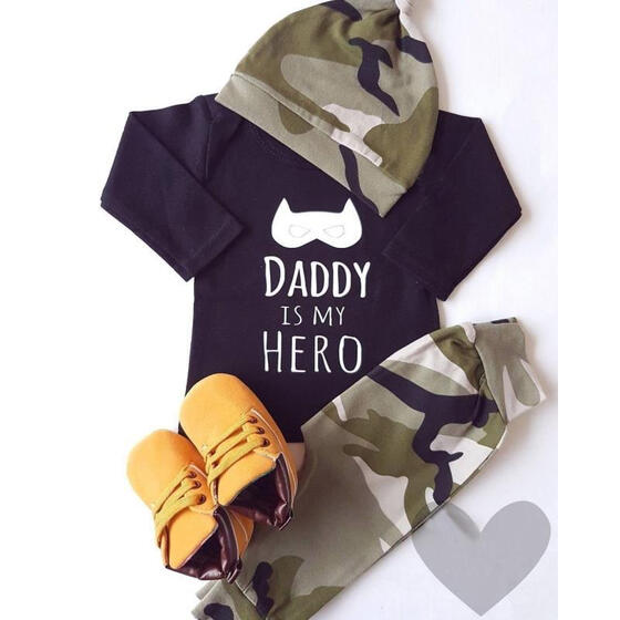 Newborn Kid Baby Boy 3pcs Clothes Jumpsuit Romper Bodysuit Pants Hat Outfits Set
