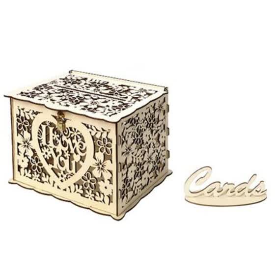 Natural Diy Gift Money Box With Lock Beautiful Decoration Natural Diy Gift Money Box With Lock Beautiful Decoration Supplies For Birthday Party Wooden Wedding Card
