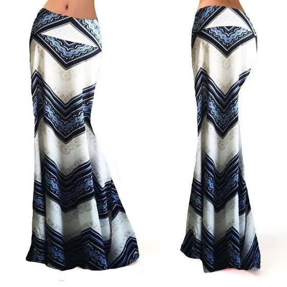 Shop Women Long Gypsy High Waist Maxi Skirts Stretch Full Length