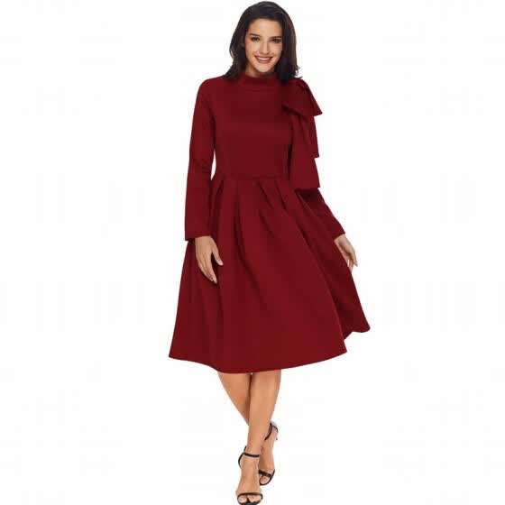 maroon umbrella dress